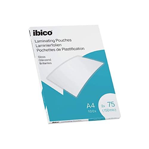 Ibico 5101209 Laminierfolien für Präsentationen, A4, leicht, 100 Stück, transparent