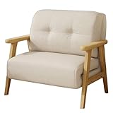 Chaiselongue-Sessel, umwandelbares Schlafsofa mit verstellbarer Rückenlehne, Armlehnen aus Holz, abnehmbar und waschbar, für Wohnzimmer, Wohnung, Büro