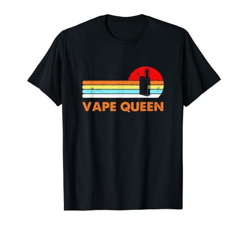 Vape Queen Juice Pen Vintage Retro Apagado Vaping Mujeres Camiseta
