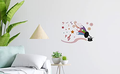 Music Artwork Room Decor Wall Sticker Decal15 W X 23" H (1 Piece) (W-0048)