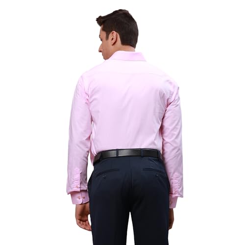 Image of Raymond Men's Pure Cotton Structure Pattern Slim Fit Semi Cutaway Collar Full Sleeve Formal Shirt