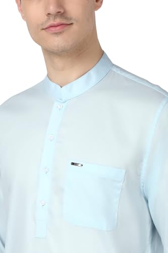 Image of Peter England Men Cotton Regular Fit Everyday Festive Solid Short Kurta