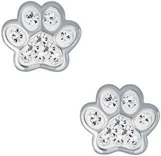 Boucles D'Oreilles Enfant Argent Massif 925 Contour Patte Chien