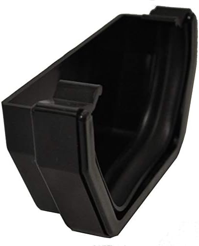 Square Line Guttering External Stop End - Black - Pack of 2