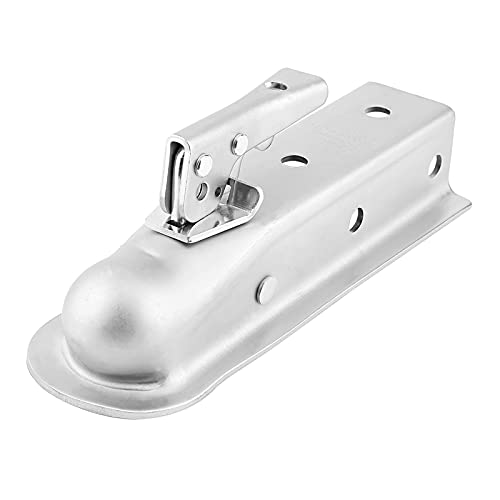 Heavy Duty 50mm Steel Trailer Coupling Hitch, Pressed Steel Drawbar for Lightweight Trailers, Braked Tow Bar Ball Mount