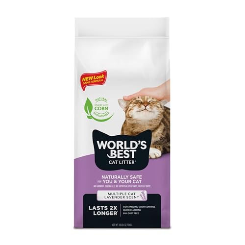 World's Best Lettiera per Gatti 28 lb (12,7 kg) Profumata alla Lavanda
