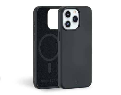 Coque renforcée iPhone 15 Pro silicone compatible MagSafe noire Force Case