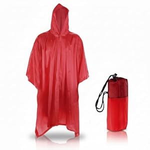 Rain Poncho for Men and Women, Bicycle Rain Cape with Hood (Size M)