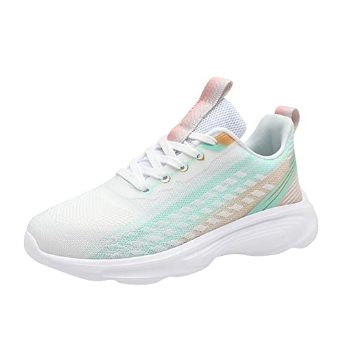 Genérico Zapatillas Sin Cordones Bambas Mujer Negras Zapatillas de deporte para mujer, zapatos deportivos con degradado de tendencia para las cuatro estaciones, Zapatillas Deportivas Mujer (Green, 39)