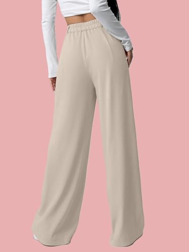 Image of Aahwan Grey Solid High Waist Straight Korean Loose Pleated Wide Leg Trouser for Women's & Girl's