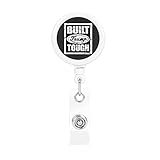 Built Trump Tough Retractable Badge Reel with Keychain - Durable Nylon Rope, Badge Clip, and Key Ring for Secure Id Card Display - Ideal for Office, School, Hospital and Events