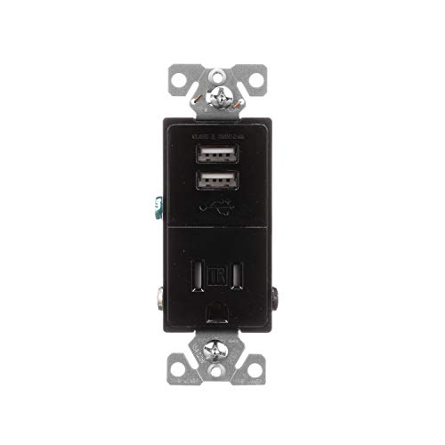 Eaton Tr7741Bk-Box Usb Charger With Single Tamper Resistant Receptacle, Black #TOP21