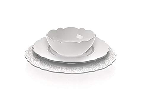 Alessi MW01/3 Dressed Ciotola, Porcellana, Bianco