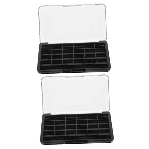 FONDOTIN Estuche Vacío para Sombras de Ojos 24 Compartimentos con Tapa Transparente, Bandeja para Maquillaje Recargable, Caja de Almacenamiento Portátil para Paleta de Pigmentos y
