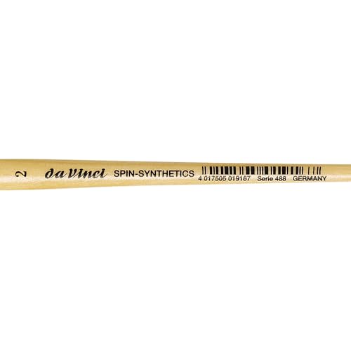 Image of da Vinci Watercolor Series 488 CosmoTop Spin Paint Brush, Round Synthetic with Lacquered Natural Handle, Size 2 (488-02)