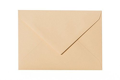 Paper24 25 sobres B6 con adhesivo húmedo, 120 g/m², 12,5 x 17,5 cm, para bodas, cumpleaños, manualidades, color capuchino y camel