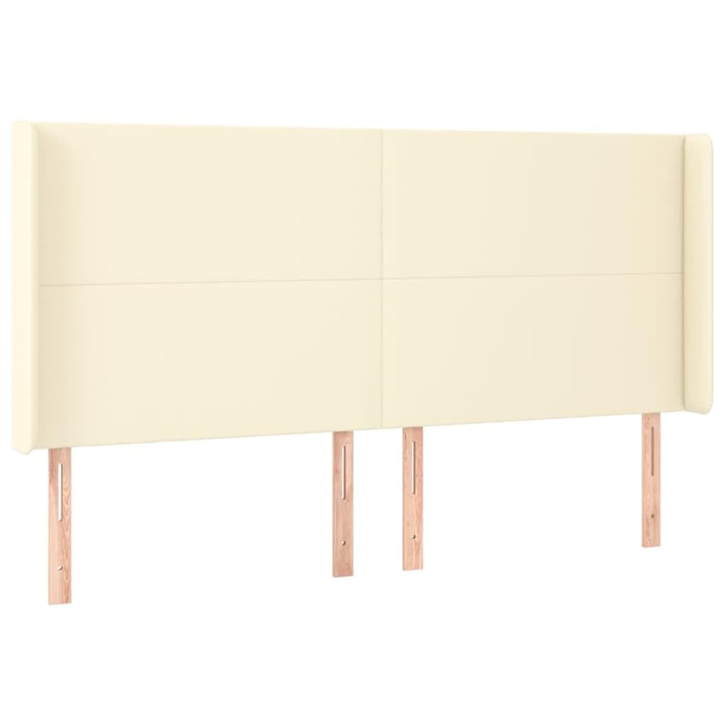 Cabecero de cama LED, color crema, 163 x 16 x 118/128 cm, altura regulable, piel sintética, espuma, luces coloridas, para jóvenes y adultos
