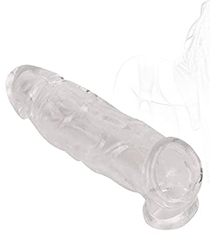 TRQOYTU Manicotto Per L'ingrandimento Del Pene Ingrandimento Del Ritardare L'eiaculazione Estensione Del Con Anelli Per Testicoli Del Coppie Uomini Trasparenti