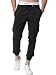 Produktbild ZOEREA Jogger Cargo Herren Chino Jeans Hose Elastische Taille Gürtel mit Taschen Verbesserte Schwarz,M