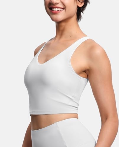 image for THE GYM PEOPLE Women’s Longline Sports Bra Wirefree Padded Medium Su