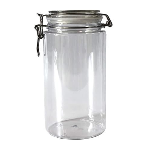 Chevnzev Tarro de almacenamiento redondo de 1500 ml con tapa hermética, contenedor de alimentos con tapa hermética
