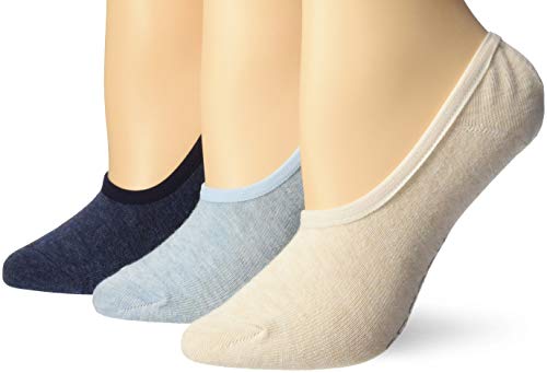 Sperry Women's Solid Canoe Liner 3-Pair Socks, Denim Heather Assorted, Shoe Size: 5-10