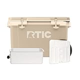 RTIC 52 QT Ultra-Light Wheeled Cooler Bundle with Freezable Divider, Dry Goods Basket, Hard Insulated Ice Chest Box for Beach, Camping, Picnic, Fishing, Boat, Beach