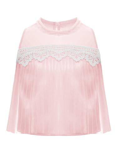 YiZYiF Kids Girls' Lace Cropped Tank Top Summer Blouse Sleeveless Crew Neck Tee