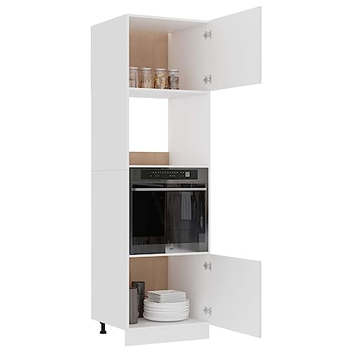 Miniatura 4 de Emmtore Mueble Para Microondas Lyon Blanco 60x57x207 Cm Madera De Ingeniería