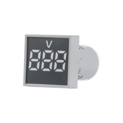 1pc Voltmeter Square Panel LED Digital Voltage Meter Indicator Light Tester White AC20-500V 28X28MM JIzTgEdM