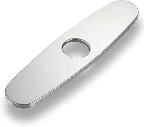 Hole Cover Deck Plate Escutcheon 10 Inch for Bathroom or Kitchen Sink Faucet Single Hole, Escutcheon Plate 304 Stainless Steel Base Plate Brushed Nickel