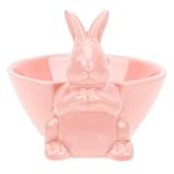 SHINEOFI Bowl de Cerámica para Pascua con Diseño de Conejo Rosa Cuenco Versátil para Arroz Sopa y Ensalada Decoración Divertida para Mesa de Comedor