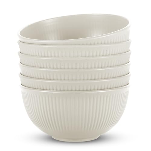 Dyserbuy 6Pcs Unbreakable Cereal Bowls, 655ml Lightweight Bowl Set, Reusable Plastic Bowls for Party, Picnics, Camping, Breakfast, Salad, Pasta, Soup, Noodles, Snack, Dishwasher & Microwave Safe
