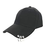 RUCZDSV Unisex Silver Ring Piercing Baseball Hat Truckers Hip Hop Hat with Rings