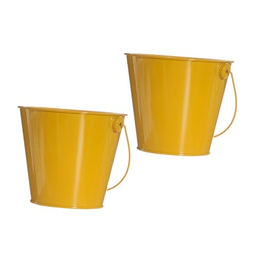 VINTORKY Lot de 2 Seaux en Fer Blanc Rétro Grosse Taille Seaux à Fleurs Décoratifs pour Jardin et Compositions de Plantes Pots de Fleurs Succulentes pour Balcon et Décoration Intérieure