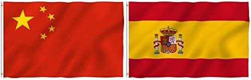Anley Fly Breeze 3x5 Foot China Flag - Vivid Color and Fade Proof - Canvas Header and Double Stitched - Chinese National Flags Polyester with Brass Grommets 3 X 5 Ft