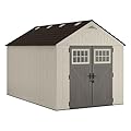 Suncast 8' x 13' Heavy-Duty Resin Tremont Storage Shed, Sand, Made in The USA