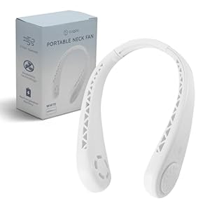 CUQOO Neck Fan Rechargeable – Personal Wearable Fan with 360° Airflow, 3 Speed Settings, Bladeless, Quiet & Portable Cooling for Men & Women – Ideal for Travel, Sports, Gym, Indoor & Outdoor Use