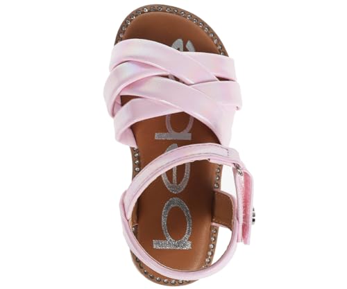 Image of bebe Girls' Sandals - Trendy Flat Designs with Rhinestones, Puffy Straps, Embossed Details and Charms for Toddlers /Little Kids /Big Kids