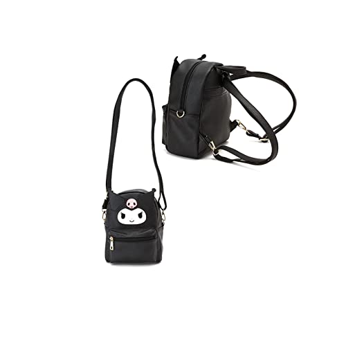 TUMPETY Mini mochila Kawaii para cosplay de anime e preta, fofa, cosplay, bolsa de mão, Preto, 10.24 x 9.06 x 2.36 inches, Portátil