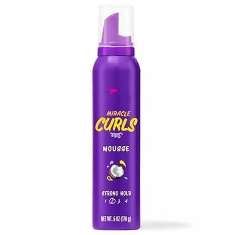 Aussie Miracle Curls Strong Hold Mousse Coconut & Jojoba Oil 6 fl oz - For Curly Hair