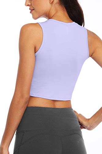 Image of Yoga Crop Tops Dance Tops Fitted Workout Crop Tops Yoga Tank Tops Athletic Sports Shirts for Women