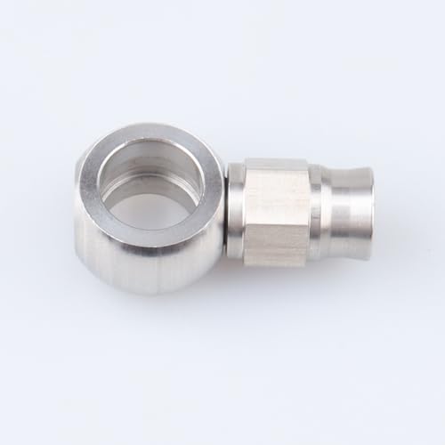 Image of Stainless Steel Brake Fitting Straight - 3AN (AN3) To 3 /8 inch-32 UNEF JIC Metric Hole Diameter 11.2mm Length 30.6mm Banjo PTFE Hose End With Back Nut & Olive