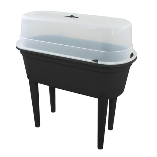 GEEZY Raised Garden Bed Planter Box Outdoor Patio Greenhouse Flower Vegetable Grow Box with Lid & Legs Black - Durable, Portable & Versatile Planter for Small Spaces & Easy Planting & Care