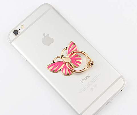 KolorFish Phone Ring Finger Grip, [Colorful Butterfly] Luxury Wing Shape Universal Mobile Holder, 360° Rotation/3D Ring Finger Grip for iPhone iPad Samsung LG HTC Nokia Huawei Tablet (ROSEO)-image-18