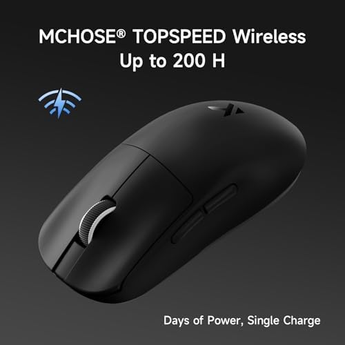 MCHOSE L7 Ultra+ Wireless Gaming Mouse, Ultra-Lightweight, Ergonomic Mouse with 42K DPI, PAW3950, Optical Switch, 20000 FPS, Dual 8K Polling and 7 Programmable Buttons, 3-Mode Connect, PC/Mac - Black — view 3