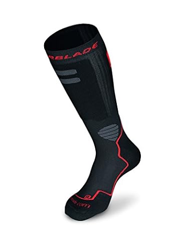 Rollerblade Skarpety męskie o wysokiej wydajności, łyżwiarstwo, Multi Sport, czarne i czerwone