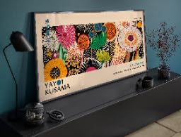 Tableau Yayoi Kusama 30x60 cm art abstrait coloré sur toile avec cadre intérieur pour salon