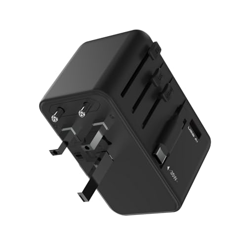 Image of Anchor by Panasonic 35W International Travel Adapter, Universal Travel Adapter All in One for EU, UK, US and AU with 1 USB and 3 Type C Ports, 35W Travel Accessories with GaN Fast Charging