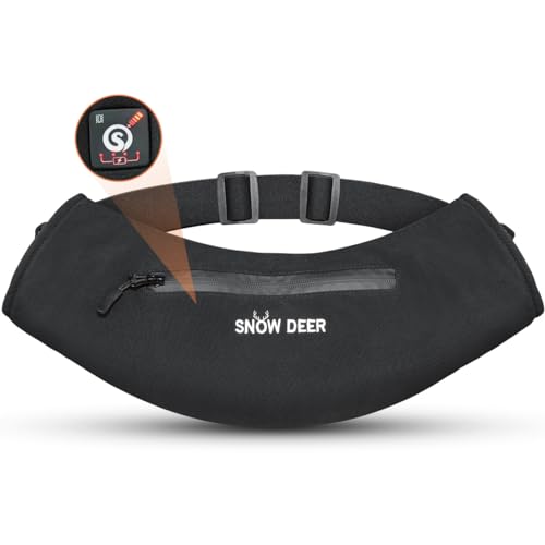 SNOW DEER Rechargeable Heated Hands Muff, 14 Hours Long Lasting Hands Warmer with 3 Levels Quick Heating and Power Dispay, Portable Heated Waist Pouch for Hunting, Fishing, Hiking, Camping, Football